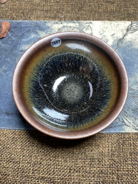 丞相龙窑柴烧建盏香炉口径9.3cm高4.6cm重量146g容量130cc