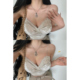 YoungGirlDay 纯欲性感V领交叉褶皱细肩带蕾丝边丝绒美背吊带背心