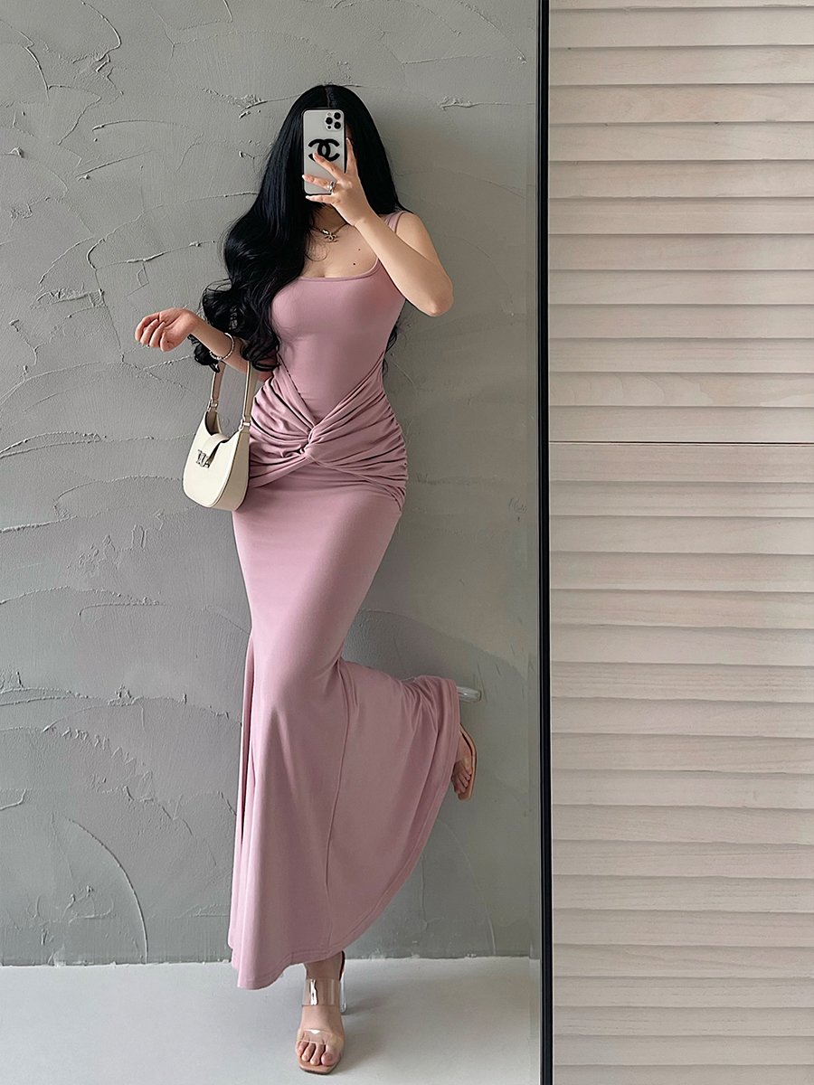 纯欲性感收腰显瘦鱼尾背心连衣裙