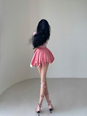 YoungGirlDay纯欲性感高腰显瘦防走光安全裤 不规则百褶裙半身短裙