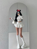 YoungGirlDay纯欲性感高腰显瘦防走光安全裤 蝴蝶结蓬蓬裙半身短裙