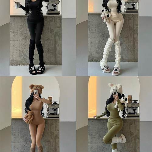 保暖内衣弹力收腰打底秋衣裤套装