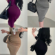 YoungGirlDay韩系纯欲性感高腰修身 显瘦弹力针织包臀中长款 半身裙