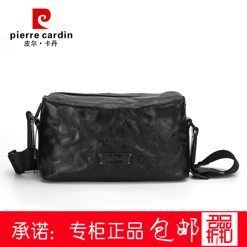 皮尔卡丹正品男士牛皮单肩斜跨包休闲通勤小方包相机包C62182148