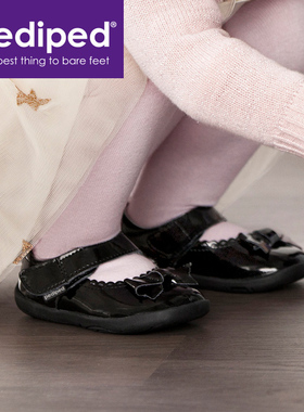 pediped派迪派春秋新款女宝宝小黑鞋防滑女童皮鞋儿童演出公主鞋