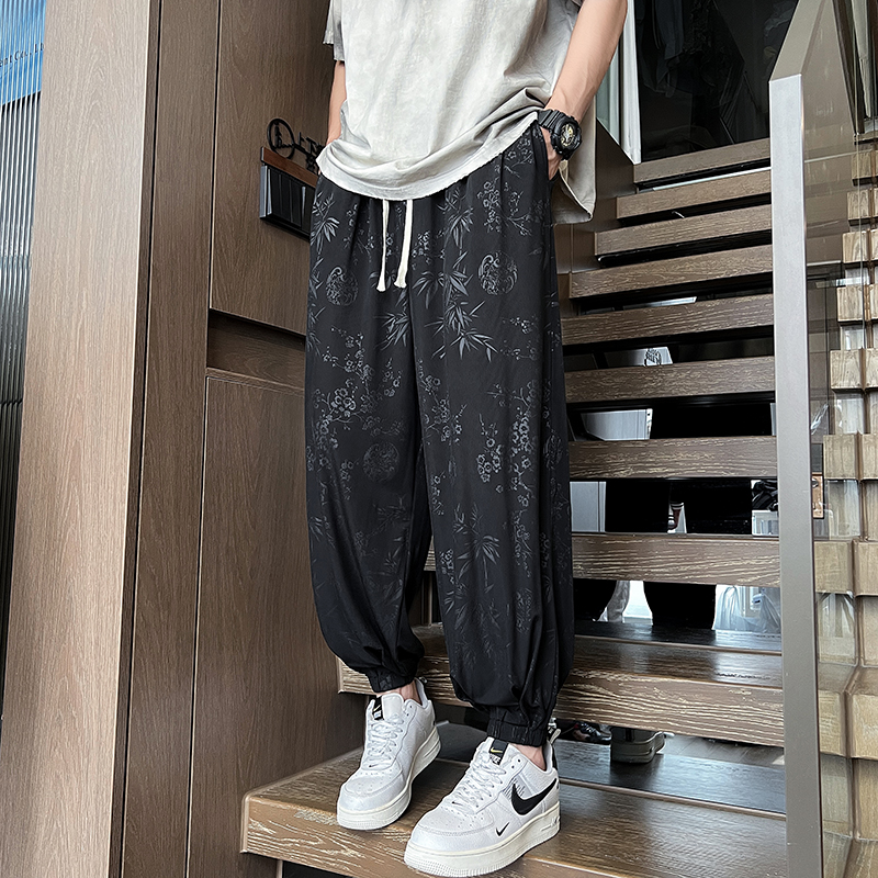 风新中式夏季冰丝薄长裤灯笼裤宽松男休闲裤XZ415-K1020特P45，商品下架区商品下架区，星座415