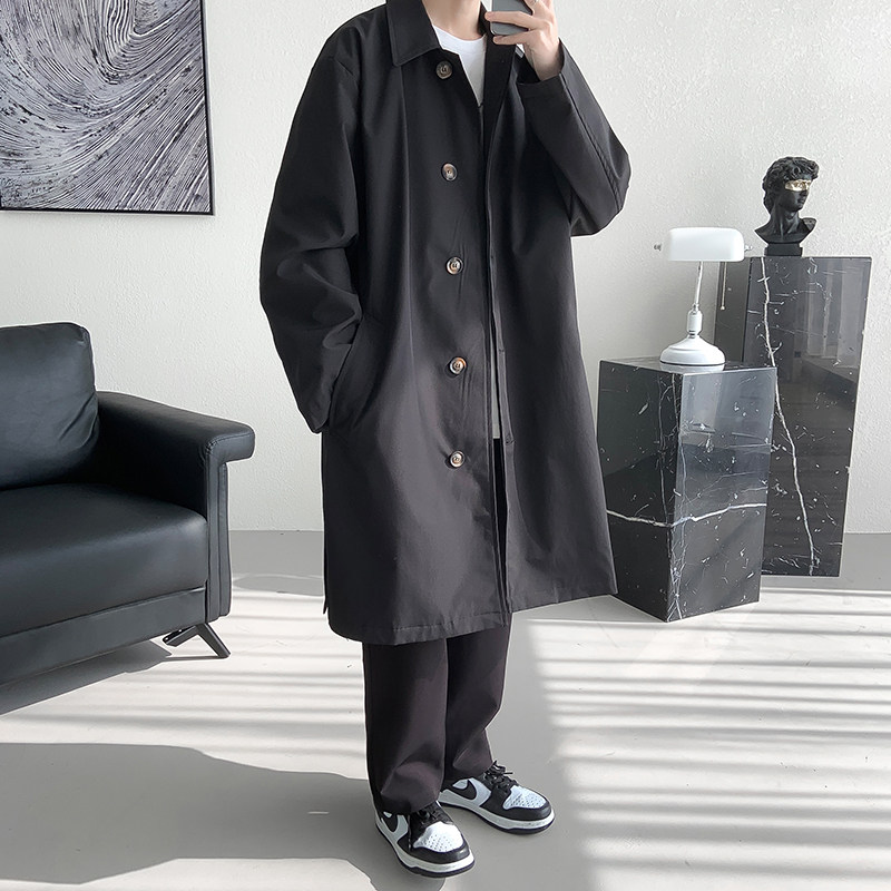 春装2025抗皱休闲宽松中长款风衣大码男外套XZ415-FY510P95,男装风衣,星座415