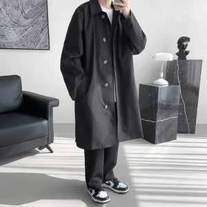 春装2025抗皱休闲宽松中长款风衣大码男外套XZ415-FY510P95图片