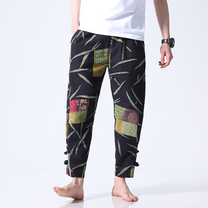 2025春秋新款风 印花纯棉长裤休闲裤XZ415-K86P50四季有货,男装休闲裤,星座415