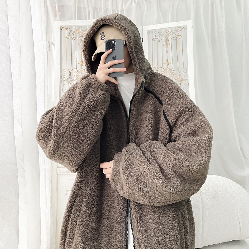 2025冬港风羊羔毛棉衣连帽加厚加绒棉袄大码男装XZ415-YG1000P110,男装棉衣,星座415 2025冬港风羊羔毛棉衣连帽加厚加绒棉袄大码男装XZ415-YG1000P110,男装棉衣,星座415