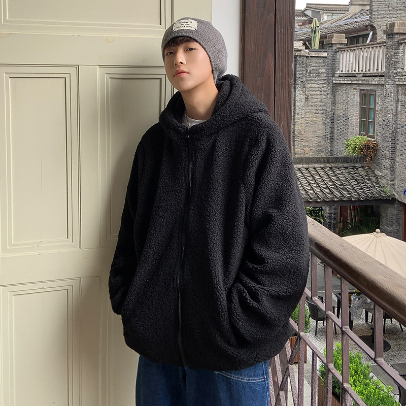 2025仓库现货冬装加绒羊羔毛棉衣连帽保暖棉服XZ415-YG66P110，男装棉衣，星座415