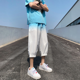 2025夏季渐变七分裤薄款大口袋男式八分裤XZ415-K128P40，男装牛仔裤，星座415