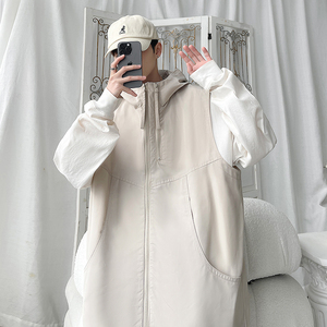 港风2025秋季工装连帽马甲男式拉链机能休闲外套 XZ415-MJ01特P55图片