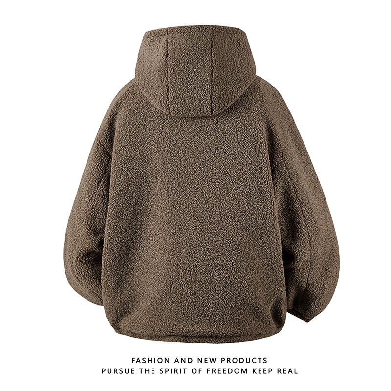 2025冬装羊羔毛棉衣连帽加厚加绒棉袄大码男装XZ415-YG1000P110,男装棉衣,星座415