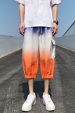 2025夏季渐变七分裤薄款大口袋男式八分裤XZ415-K128P40，男装牛仔裤，星座415