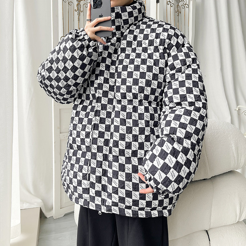 2025港风冬装立领棉服保暖宽松大码棉袄男装外套XZ415-M168P115,男装棉衣,星座415