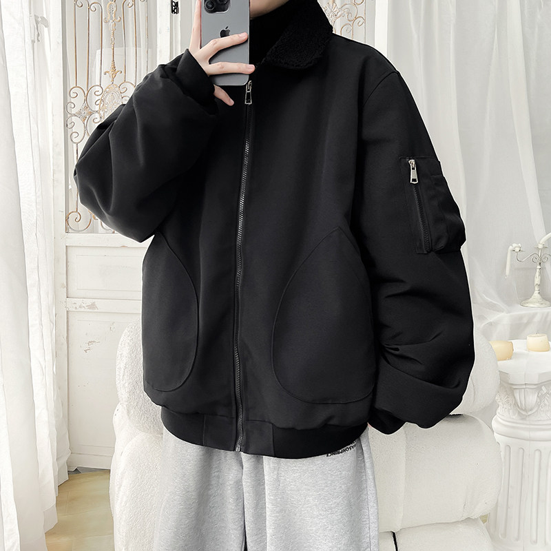 2025港风羊羔毛棉衣冬装保暖棉袄男装大码外套XZ415-M011P120,男装棉衣,星座415