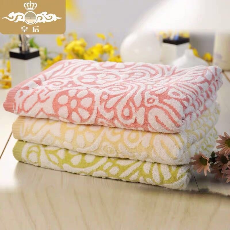 尾货清仓 上海皇后半无捻割绒提花浴巾柔软吸水成人家用