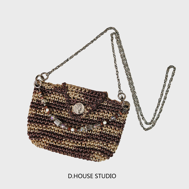 原创手工编织超闪手机包饺子包