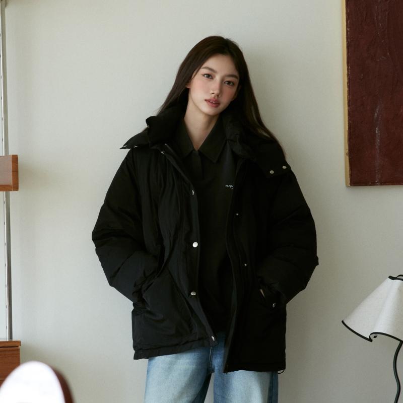 RPB Brand 轻便显瘦棉服女设计感宽松休闲保暖连帽时尚面包服外套