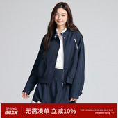 RPB BRAND休闲条纹夹克立领外套蓬蓬裙百搭学院风条纹短裙女套装