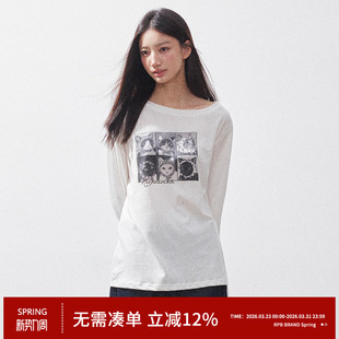 宽松显瘦百搭上衣罩衫 RPB BRAND棉麻斜肩显瘦猫咪复古宽领口长袖