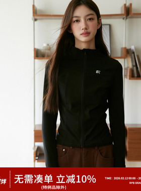 RPB BRAND修身超显瘦包裹性好运动拼接立领薄款拉链长袖开衫外套