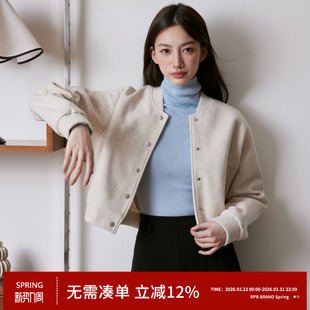 RPB 棒球服重磅毛呢外套夹克 BRAND韩系ins高级感cleanfit简约短款