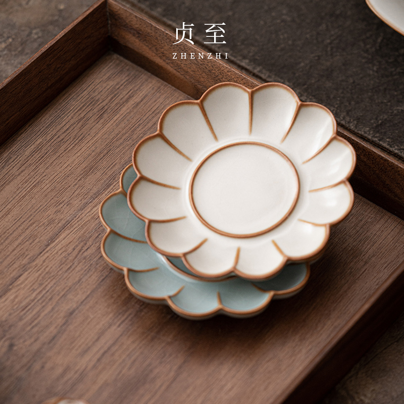 柏韵莲花杯垫隔热手工冰裂釉