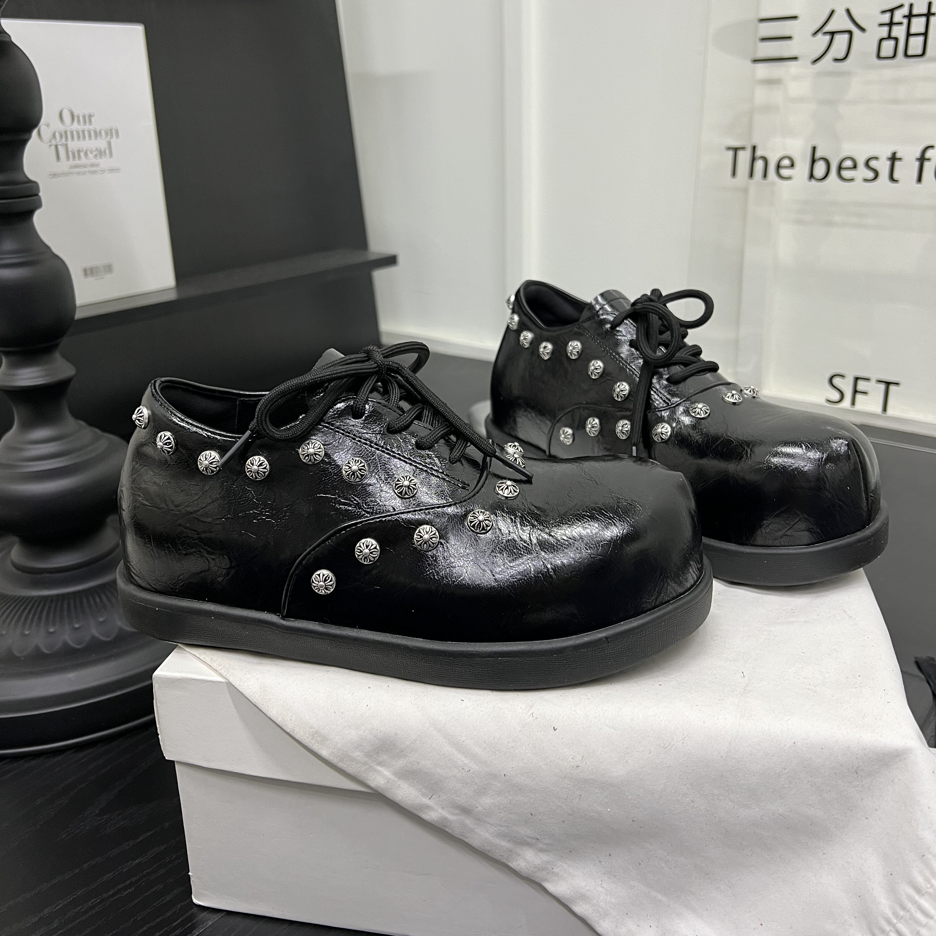 超火真皮铆钉平底内增高系带乐福鞋女2026春季新款防滑轻便德比鞋,女鞋,牛津鞋/布洛克鞋/德比鞋,淘宝优惠券,粉丝福利购,淘宝优惠卷