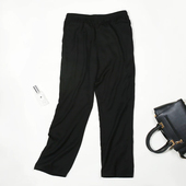 微直筒妈妈春夏长裤 休闲显瘦哈伦裤 透气 真丝绢纺女士长裤 绢丝女裤