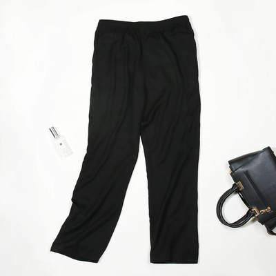 绢丝女裤真丝绢纺女士长裤休闲显瘦哈伦裤微直筒妈妈春夏长裤透气