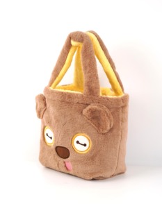 卡通三丽鸥女生双面包手提收纳袋毛绒托特包小黄人可爱儿童小包