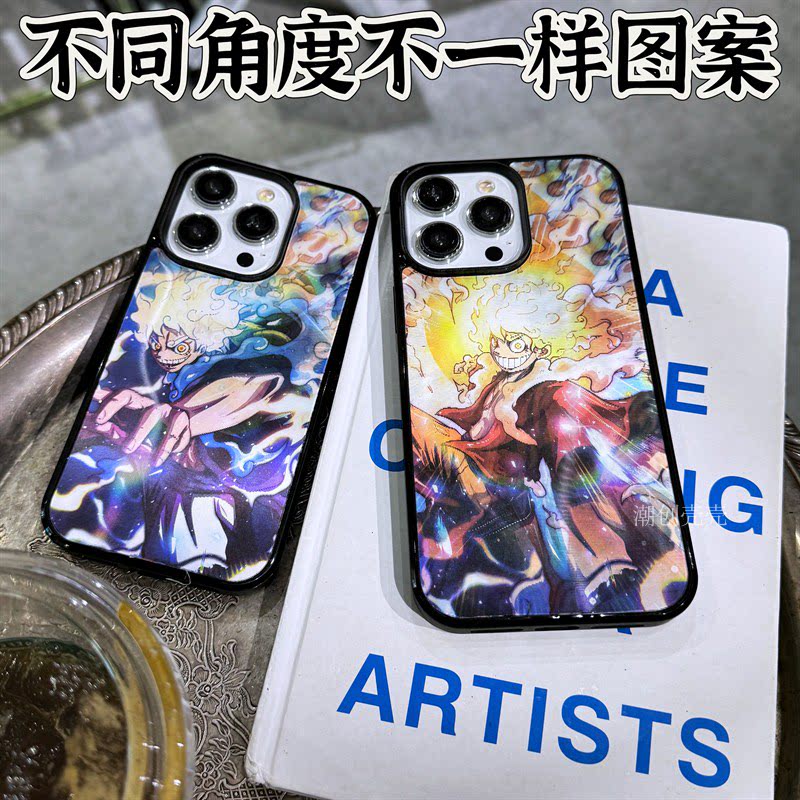 3D幻影海贼王索隆功夫路飞火拳适用iPhone15pro苹果16promax手机壳17promax变图14磁吸16e个性男15plus酷炫13
