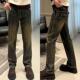 欧货轻奢复古水洗做旧牛仔裤 子 显瘦休闲长裤 男款 潮牌痞帅直筒修身