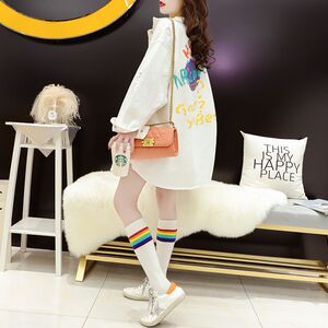 中长款宽松大版型玫红色牛仔外套女学生2025年春秋新款百搭牛仔衫