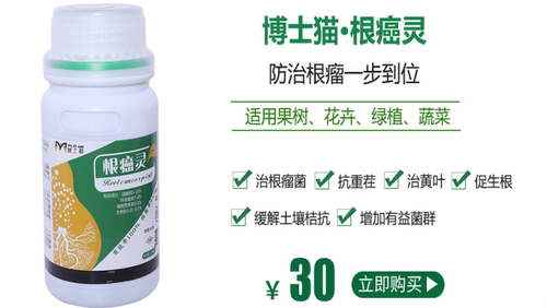 博士猫根癌灵生根剂根瘤灵抗根癌菌剂专治大樱桃桃树根瘤菌非k84