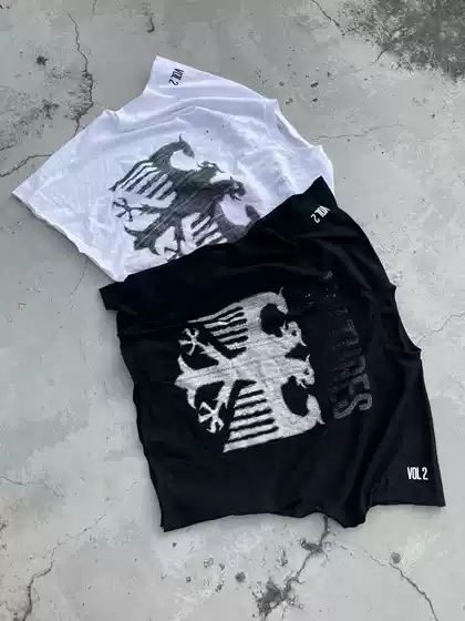 Ceiling Hainan Vultures2 Listening Party Kanye Yeezy Gosha Merch Double-Headed Eagle Short Sleeve