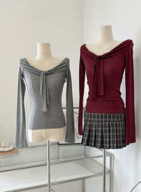 糯糯兰精天丝+绵羊毛灰色/黑色/咖色/酒红色长袖上衣