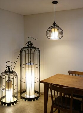 铁艺鸟笼灯落地 吊灯餐厅中式吊灯创意装饰挂灯田园酒店过道灯笼