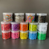 彩色28MM回形针200枚装 金属回形针桶装 糖果色回形针办公文件夹