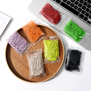 100枚彩色回形针28mm金属包塑3#回纹针袋子装夹文件用大红曲别针