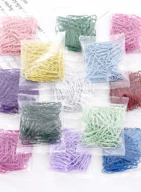 28mmPET包塑回形针80枚一袋装优质3#加硬彩色回纹针大红白色别针