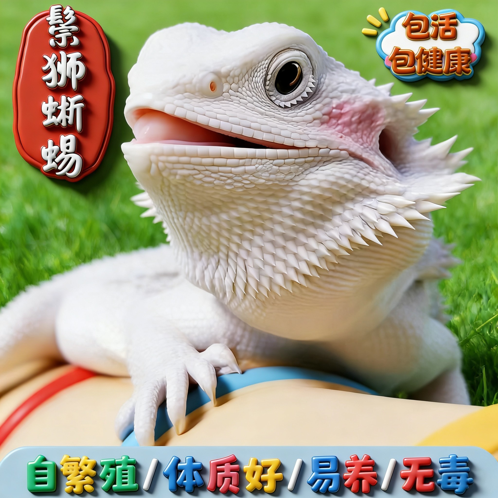 鬃狮蜥蜴爬宠虫温顺不咬人柑橘橙红黄系超白wit网红可爱zero包邮