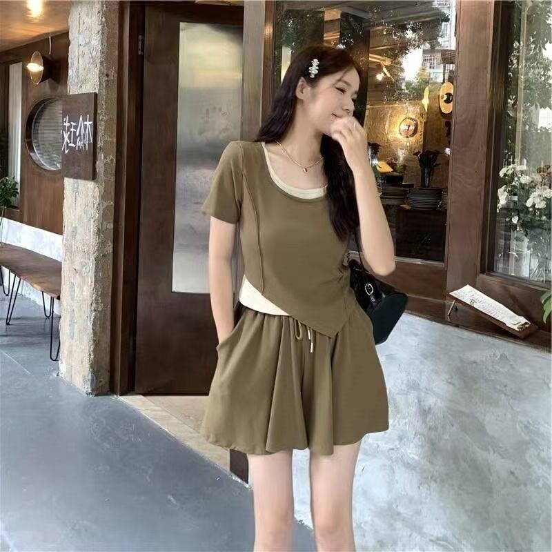 时尚显瘦套装女夏季微胖