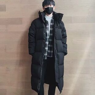 中戏艺考超长款棉服男女同款2025新款韩版加长加厚过膝大码宽松款