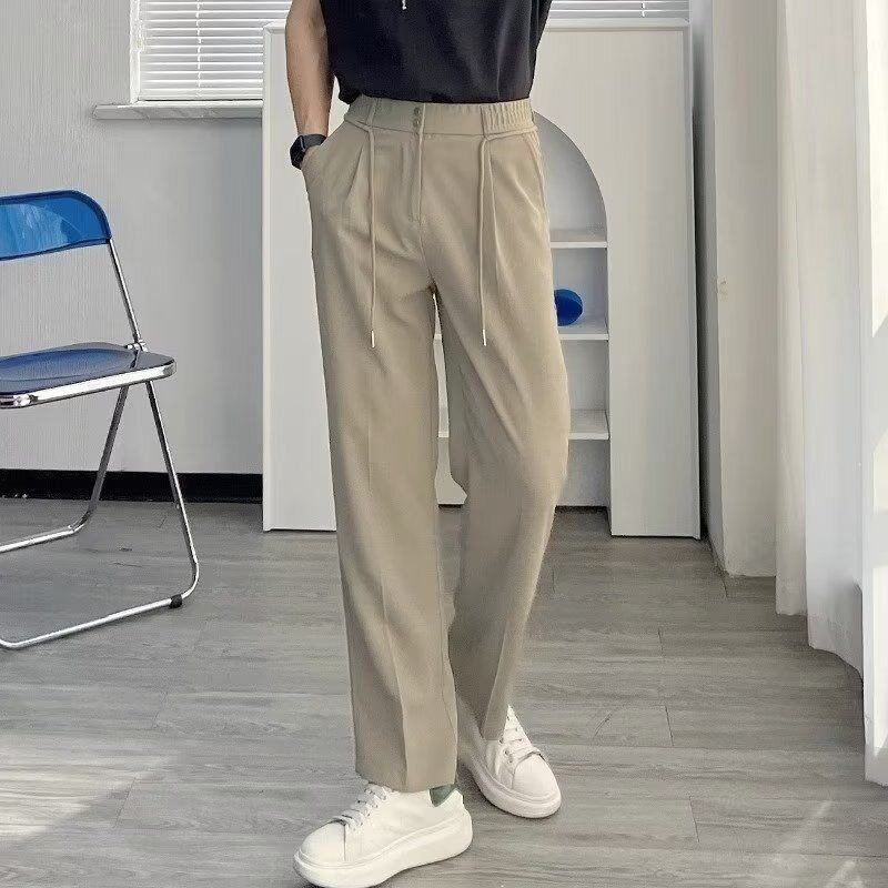 夏季冰丝薄款男士小西裤免烫