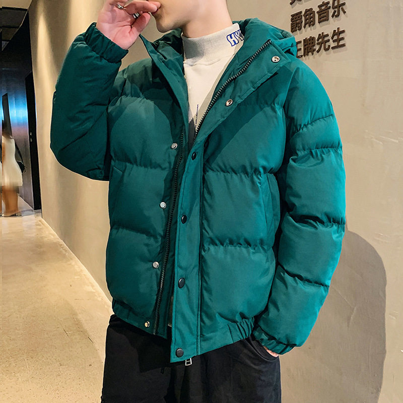 男士冬季加厚连帽短款面包棉服