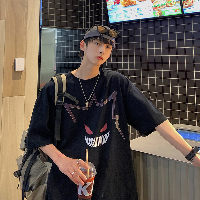 2026新款男士宽松港风印花T恤