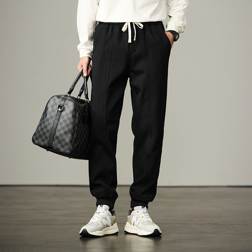 男士秋冬新款抓绒加厚西裤